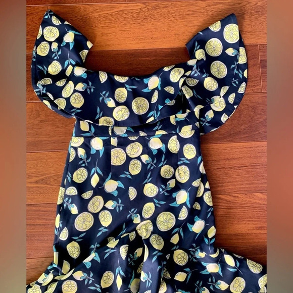 FAME AND PARTNERS Sasha Off the Shoulder Lemon Dress size 10 - Picture 5 of 16